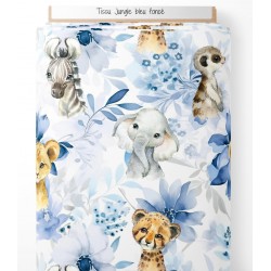 coton jungle bleu foncé